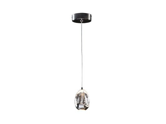 Lámpara Colgante Rocío 1 Luz LED 5W Cromo y Cristal Schuller - vista principal | Schuller