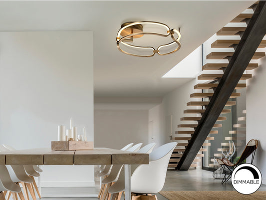 Plafón de Techo LED Colette 47 cm Oro Rosa 37W Schuller en ambiente decorado | Schuller