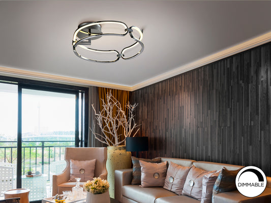 Plafón de Techo LED Colette 47 cm Cromo 37W Schuller en ambiente decorado | Schuller