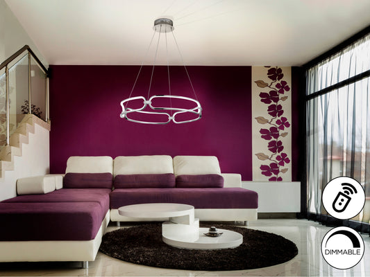 Lámpara de Techo LED Colette 60 cm Cromo Dimable Schuller en ambiente decorado | Schuller