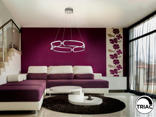 Lámpara de Techo LED Colette 60 cm Cromo Regulable Schuller en ambiente decorado | Schuller