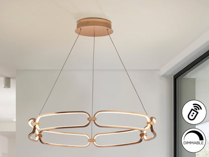 Lámpara Colgante LED Colette 80 cm Oro Rosa Dimable Schuller en ambiente decorado | Schuller