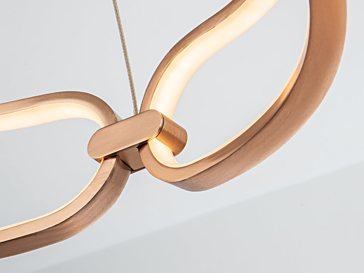 Lámpara Colgante LED Colette 80 cm Oro Rosa Dimable Schuller en ambiente decorado | Schuller