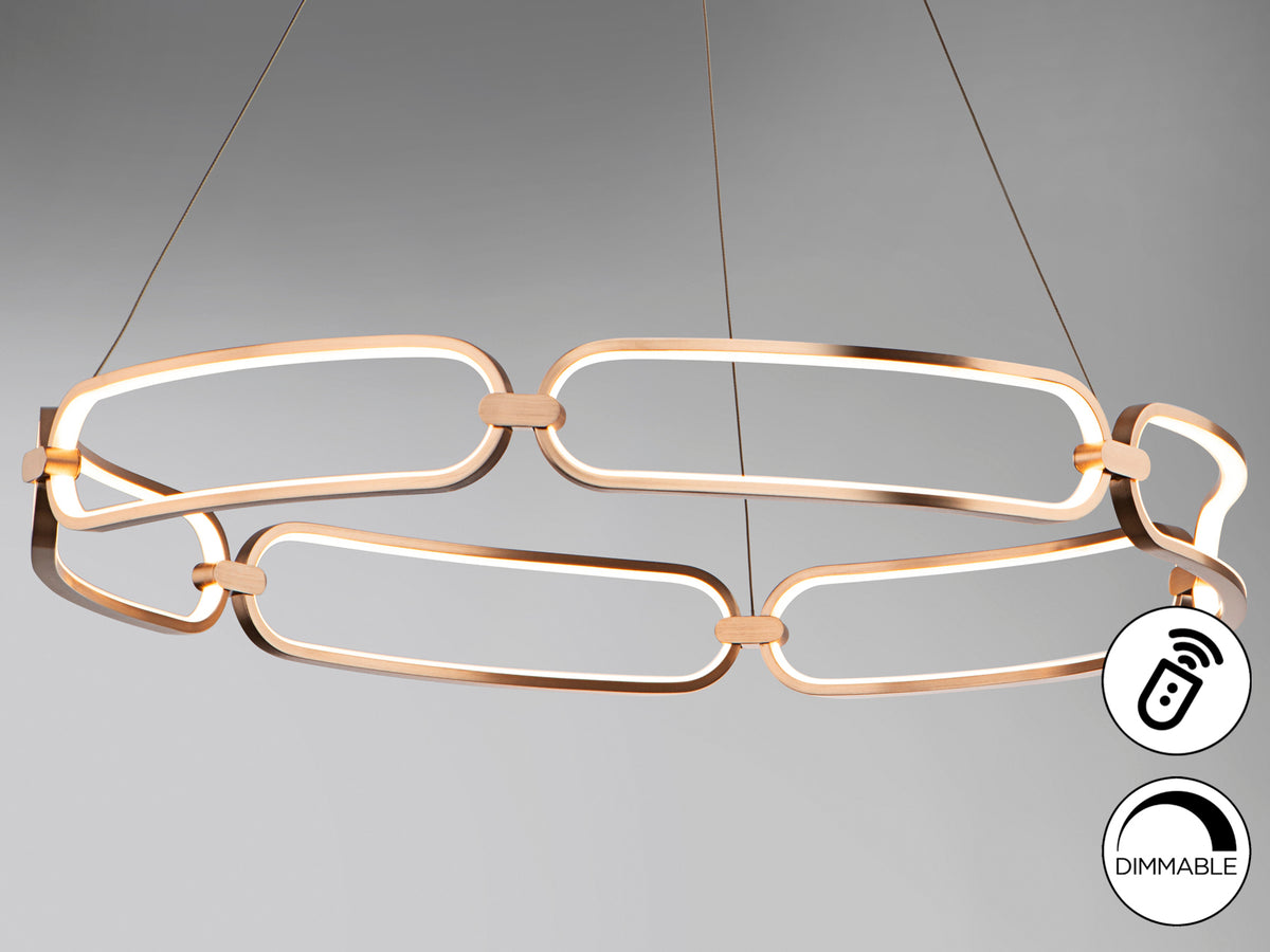 Lámpara Colgante LED Colette 80 cm Oro Rosa Dimable Schuller en ambiente decorado | Schuller