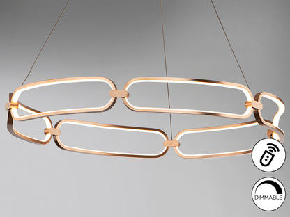 Lámpara Colgante LED Colette 80 cm Oro Rosa Dimable Schuller en ambiente decorado | Schuller