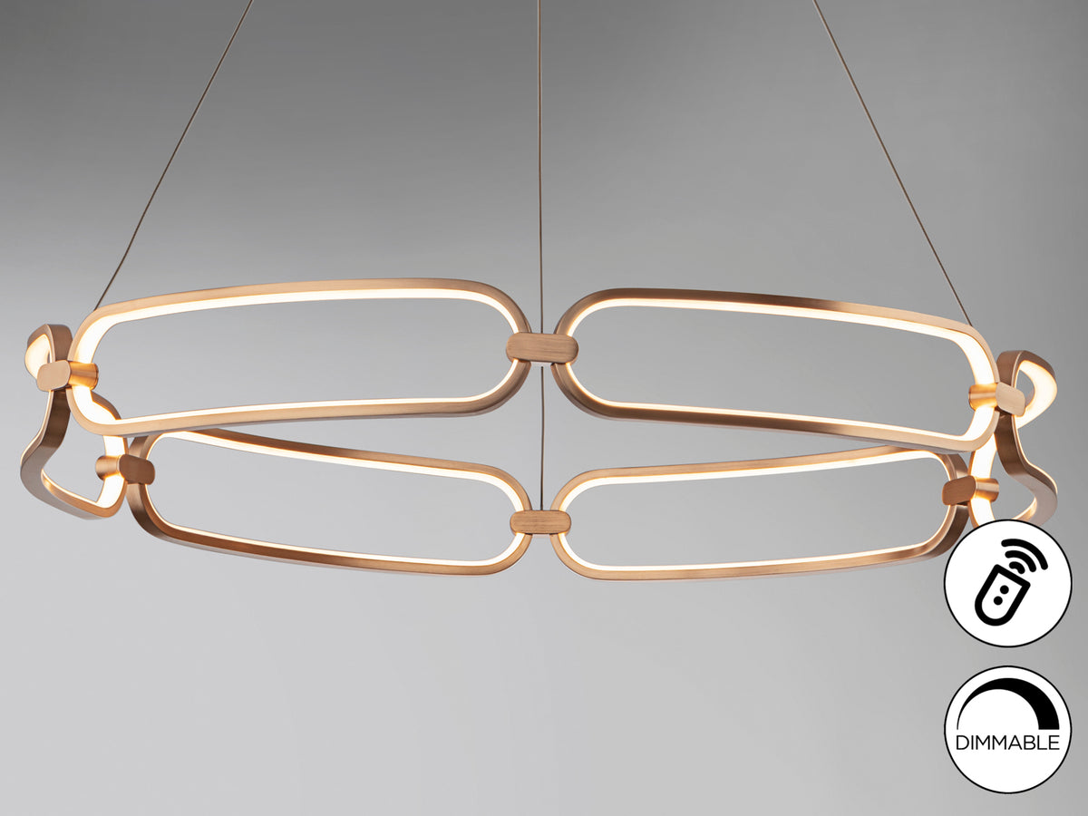 Lámpara Colgante LED Colette 80 cm Oro Rosa Dimable Schuller en ambiente decorado | Schuller