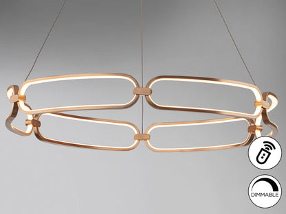 Lámpara Colgante LED Colette 80 cm Oro Rosa Dimable Schuller en ambiente decorado | Schuller