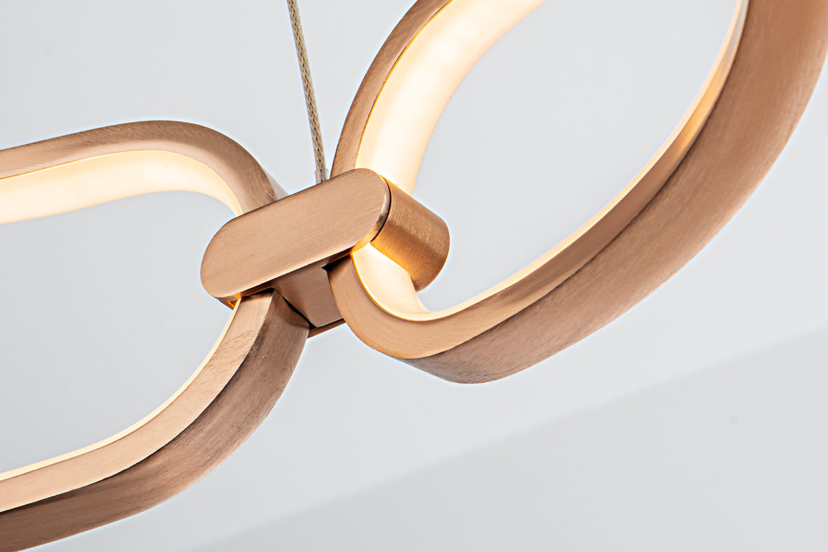 Lámpara Colgante LED Colette 80 cm Oro Rosa Dimable Schuller en ambiente decorado | Schuller