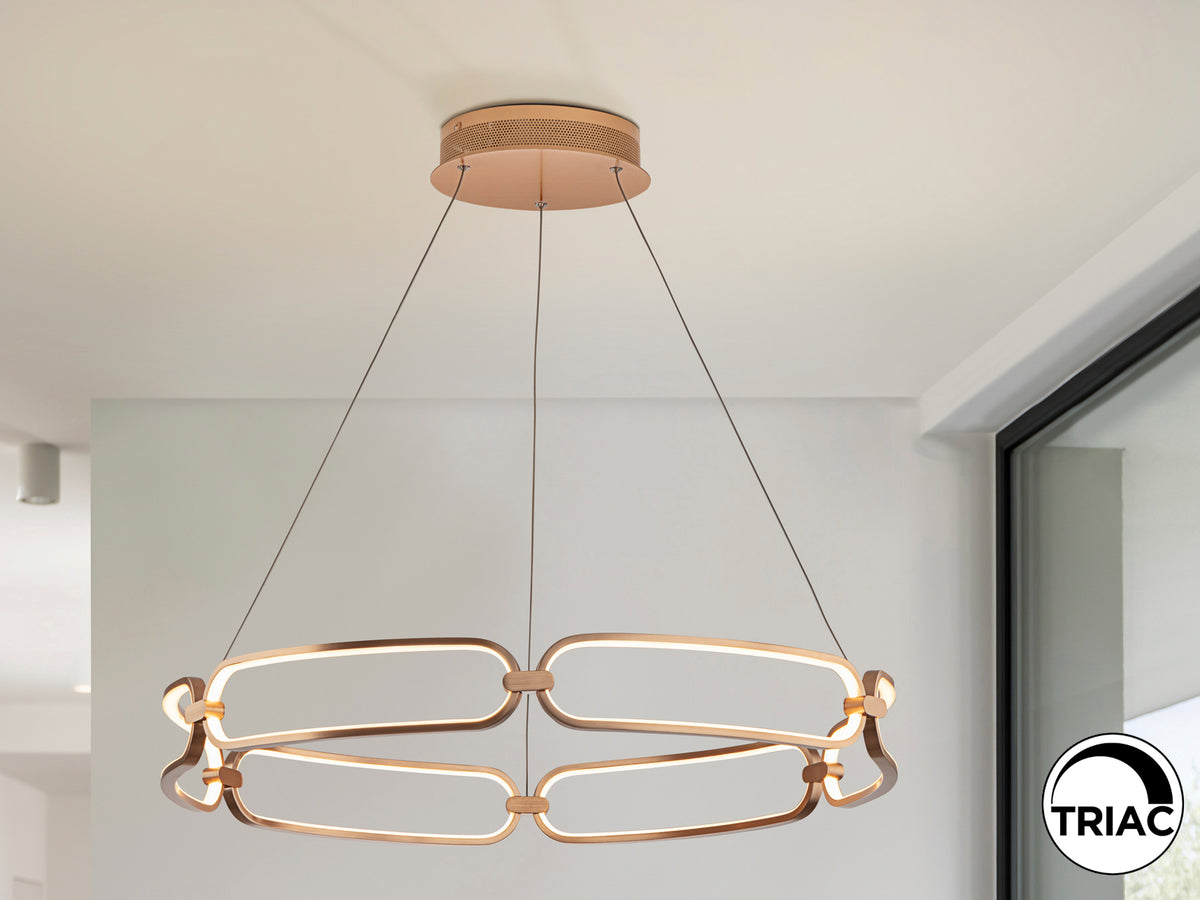 Lámpara de Techo LED Colette 80 cm Oro Rosa Regulable Schuller en ambiente decorado | Schuller