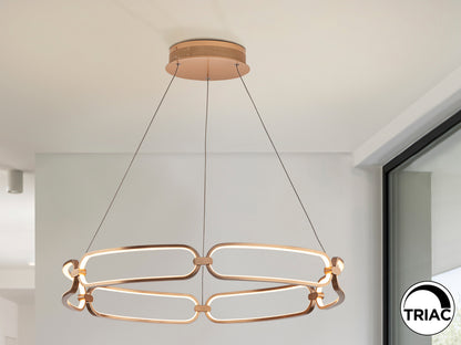 Lámpara de Techo LED Colette 80 cm Oro Rosa Regulable Schuller en ambiente decorado | Schuller