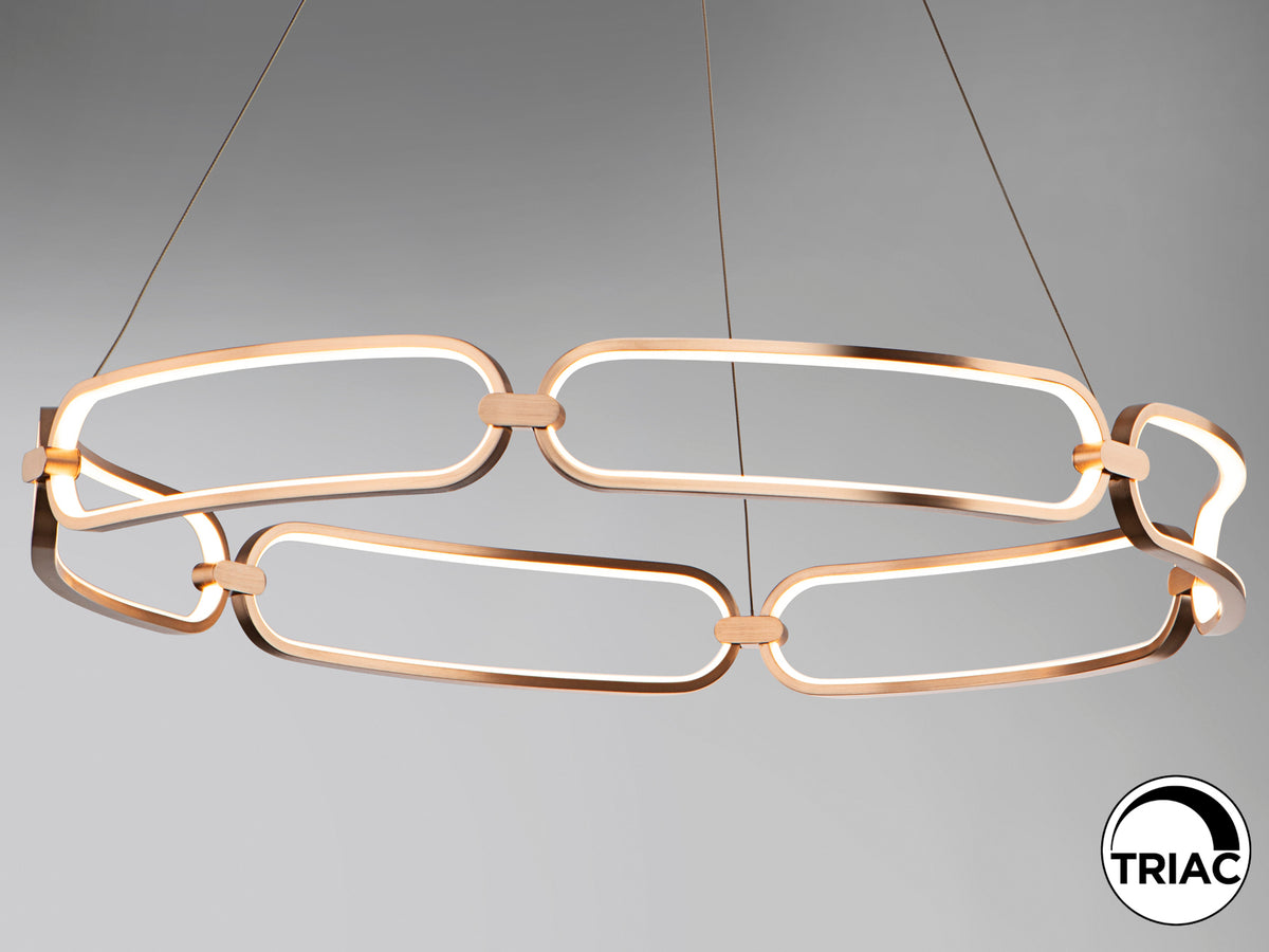 Lámpara de Techo LED Colette 80 cm Oro Rosa Regulable Schuller en ambiente decorado | Schuller