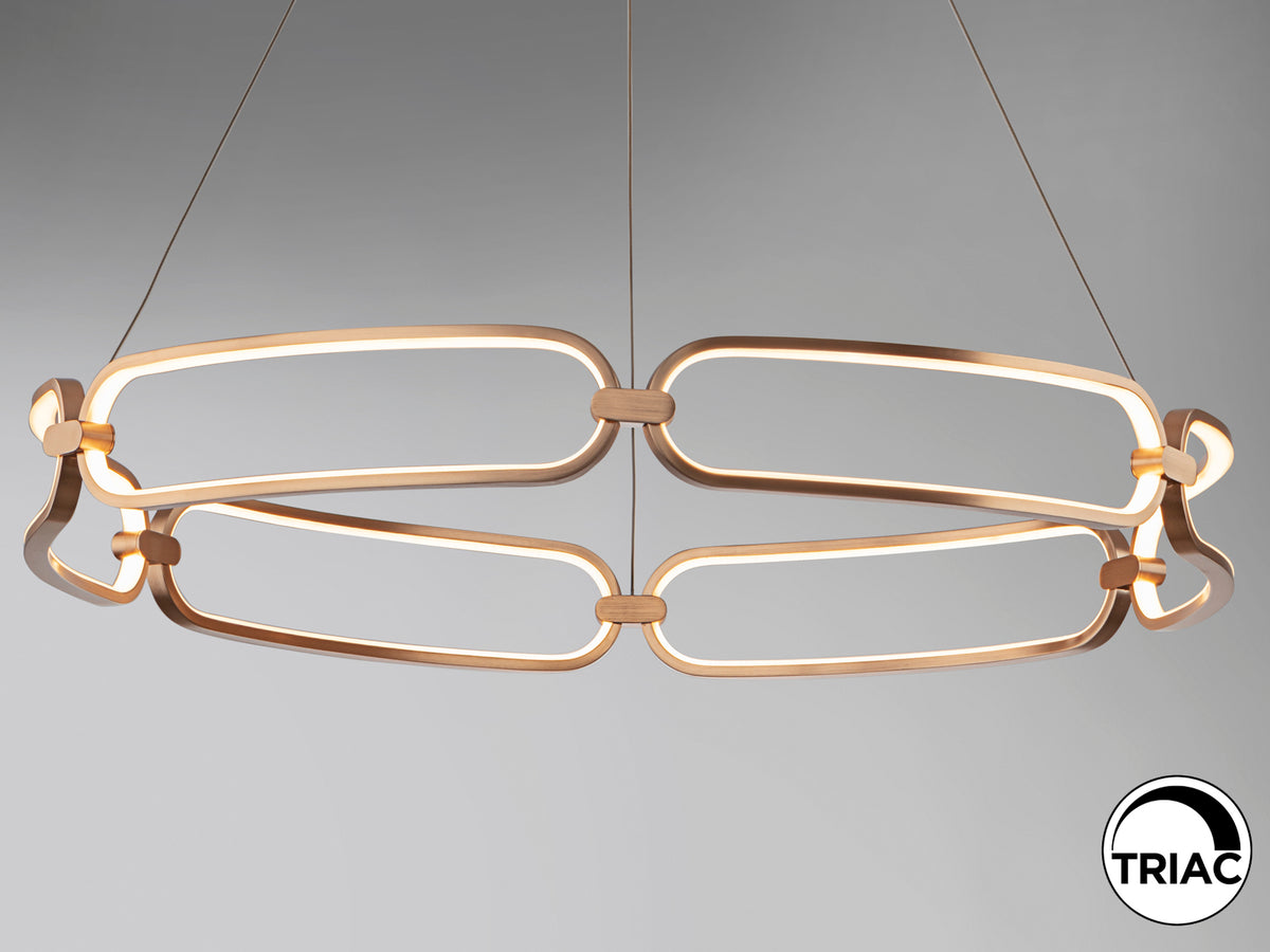 Lámpara de Techo LED Colette 80 cm Oro Rosa Regulable Schuller en ambiente decorado | Schuller