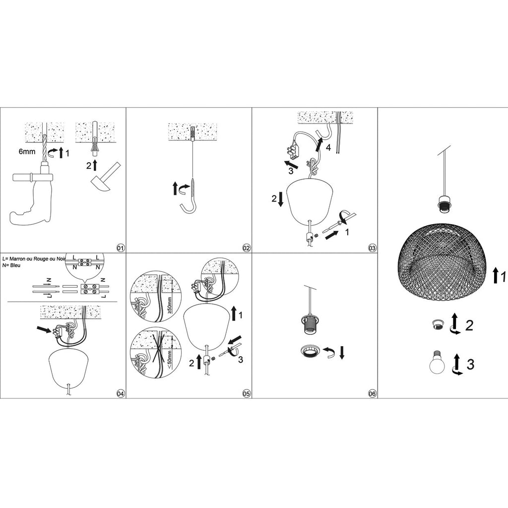 Vista lateral del colgante Condor Bambú E27 con cable ajustable