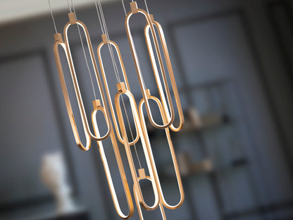 Lámpara Colgante LED Colette 9 Luces Oro Rosa Schuller en ambiente decorado | Schuller