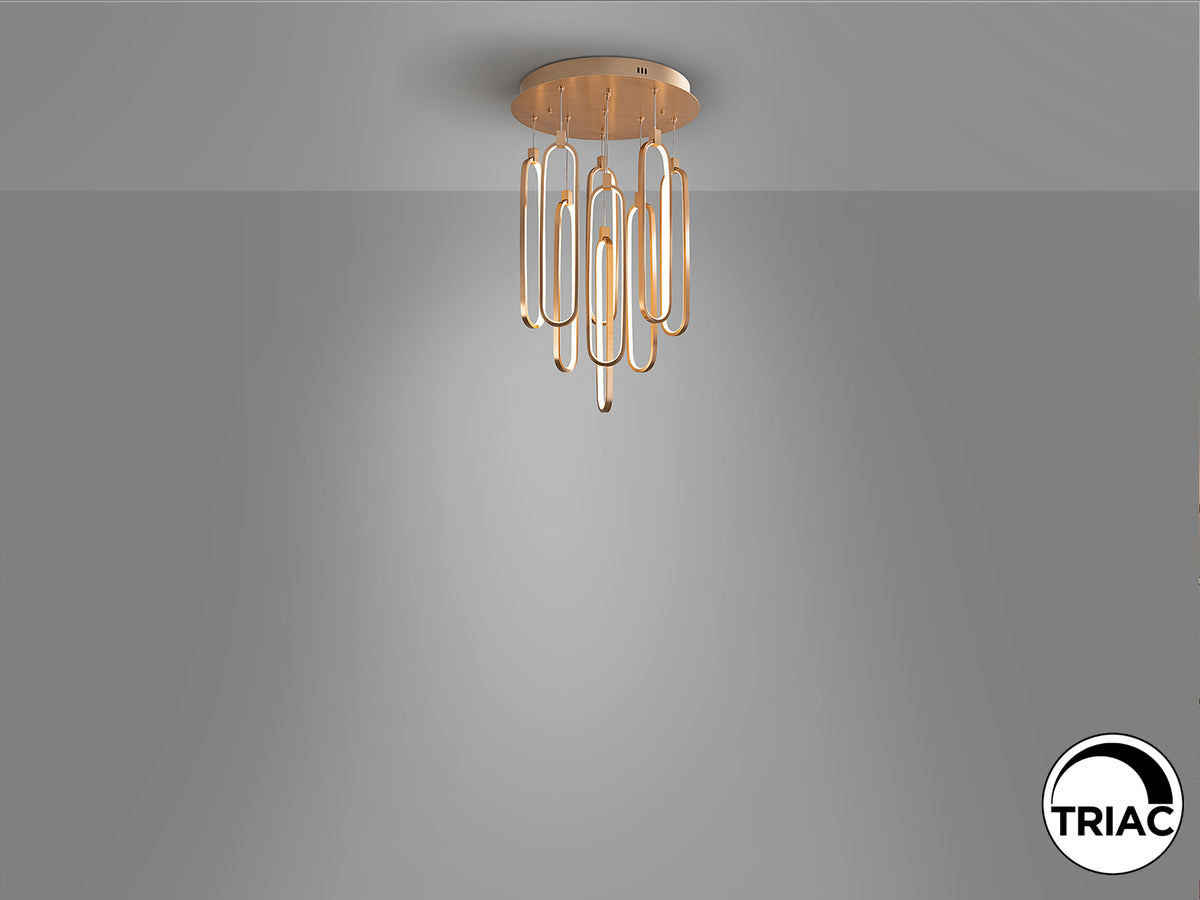 Lámpara Colgante LED Colette 9 Luces Oro Rosa Schuller en ambiente decorado | Schuller