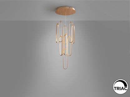 Lámpara Colgante LED Colette 9 Luces Oro Rosa Schuller en ambiente decorado | Schuller