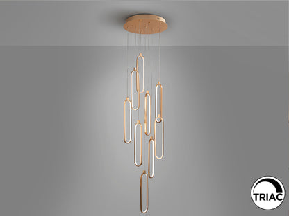 Lámpara Colgante LED Colette 9 Luces Oro Rosa Schuller en ambiente decorado | Schuller