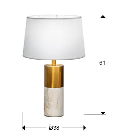 Lámpara de Sobremesa Lucian 61 cm Mármol Blanco y Bronce Schuller - vista principal | Schuller