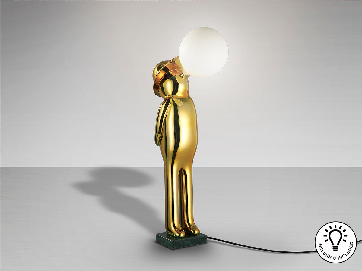 Figura Decorativa Iluminada Mr Bubble 82 cm Acabado Oro Schuller en ambiente decorado | Schuller