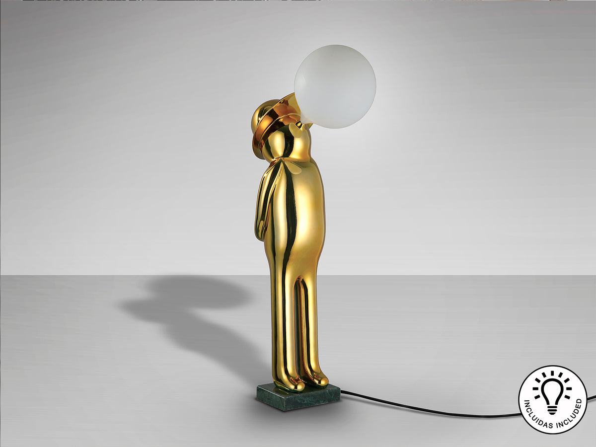 Figura Decorativa Iluminada Mr Bubble 82 cm Acabado Oro Schuller en ambiente decorado | Schuller
