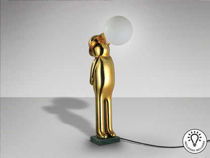 Figura Decorativa Iluminada Mr Bubble 82 cm Acabado Oro Schuller en ambiente decorado | Schuller