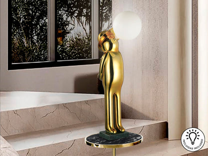 Figura Decorativa Iluminada Mr Bubble 82 cm Acabado Oro Schuller en ambiente decorado | Schuller