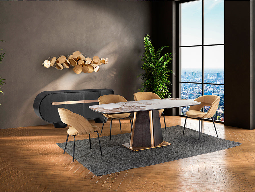 Mesa de Comedor Luca Roble Oscuro - Schuller - 412094 - Vista 1