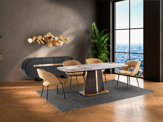 Mesa de Comedor Luca Roble Oscuro - Schuller - 412094 - Vista 1