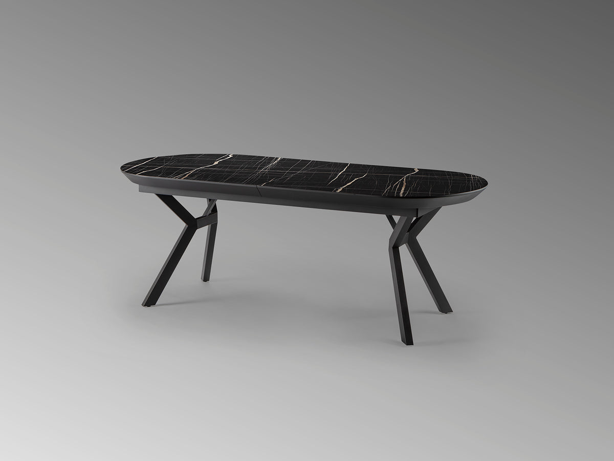 Mesa de Comedor Extensible Antea 285 cm Mármol Negro Schuller en ambiente decorado | Schuller
