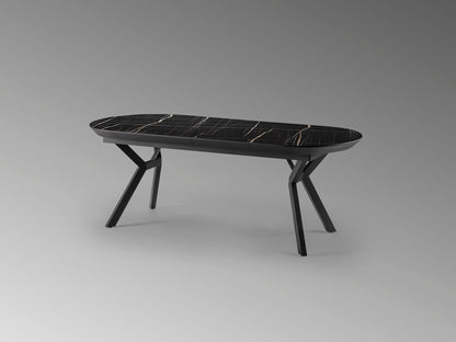 Mesa de Comedor Extensible Antea 285 cm Mármol Negro Schuller en ambiente decorado | Schuller