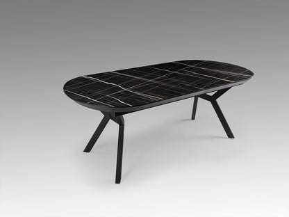 Mesa de Comedor Extensible Antea 285 cm Mármol Negro Schuller en ambiente decorado | Schuller