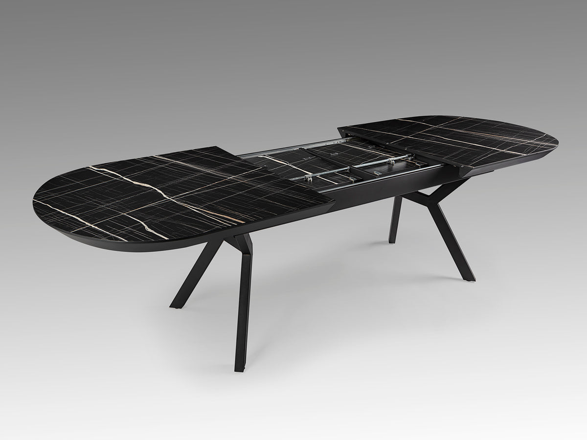 Mesa de Comedor Extensible Antea 285 cm Mármol Negro Schuller en ambiente decorado | Schuller