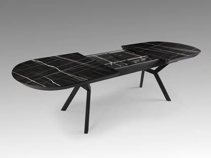 Mesa de Comedor Extensible Antea 285 cm Mármol Negro Schuller en ambiente decorado | Schuller