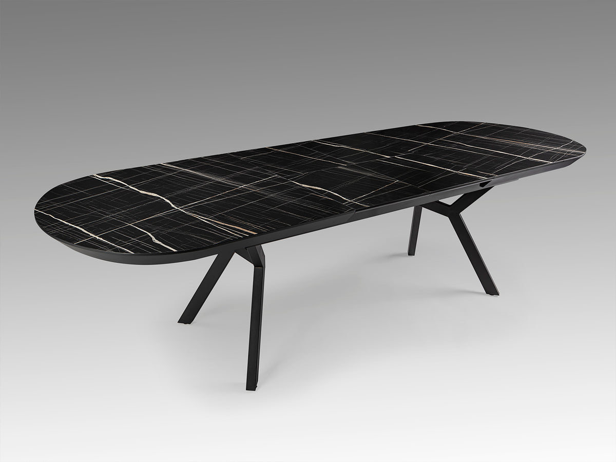 Mesa de Comedor Extensible Antea 285 cm Mármol Negro Schuller en ambiente decorado | Schuller