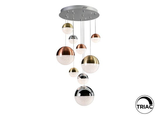 Lámpara Colgante LED Sphere 9 Luces 50 cm Dimable Cromo Schuller - vista principal | Schuller