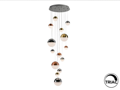 Lámpara Colgante LED Sphere 14 Luces 78W Dimable Cromo Schuller - vista principal | Schuller