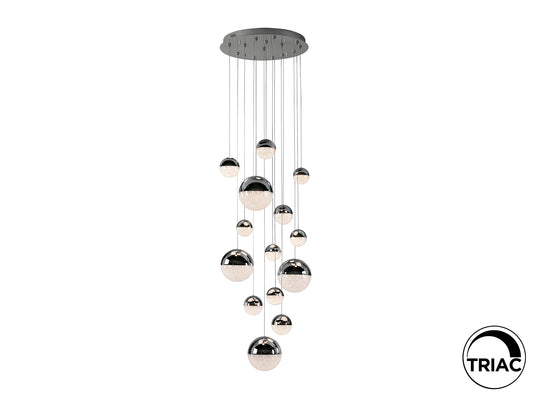 Lámpara Colgante LED Sphere 14 Luces 78W Cromo Dimable Schuller - vista principal | Schuller