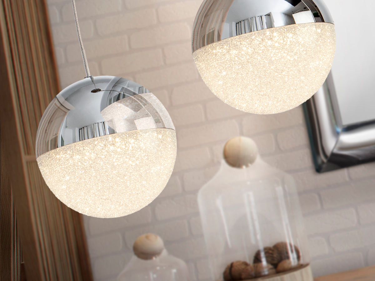 Lámpara Colgante LED Sphere 12 cm Cromo Schuller en ambiente decorado | Schuller