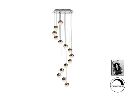 Lámpara Colgante LED Sphere 14 Luces Ø50 cm Cromo Schuller - vista principal | Schuller