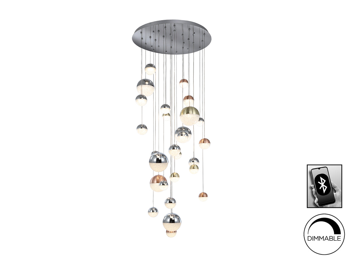 Lámpara Colgante LED Sphere 27 Luces Ø80 cm Dimable Cromo Schuller - vista principal | Schuller
