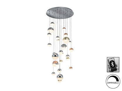 Lámpara Colgante LED Sphere 27 Luces Ø80 cm Dimable Cromo Schuller - vista principal | Schuller