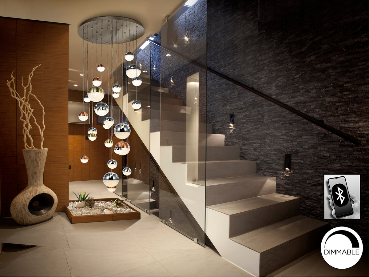 Lámpara Colgante LED Sphere 27 Luces Ø80 cm Dimable CCT Schuller en ambiente decorado | Schuller