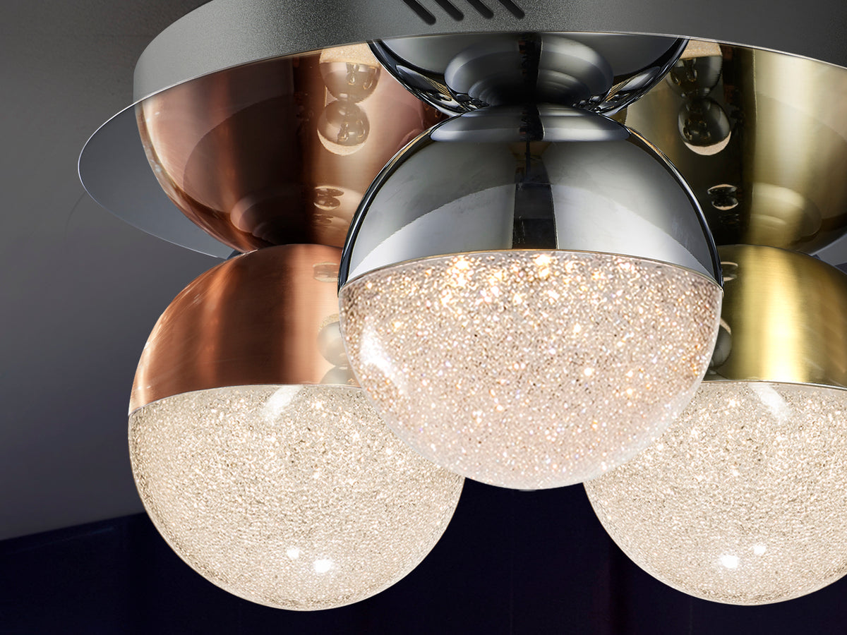 Plafón de Techo LED Sphere 30 cm Cromo y Cobre Dimable Schuller - vista principal | Schuller