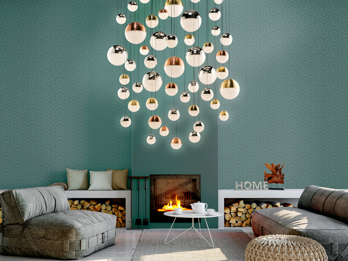 Lámpara Colgante LED Sphere Ø140 cm Dimable 55 Luces Schuller en ambiente decorado | Schuller