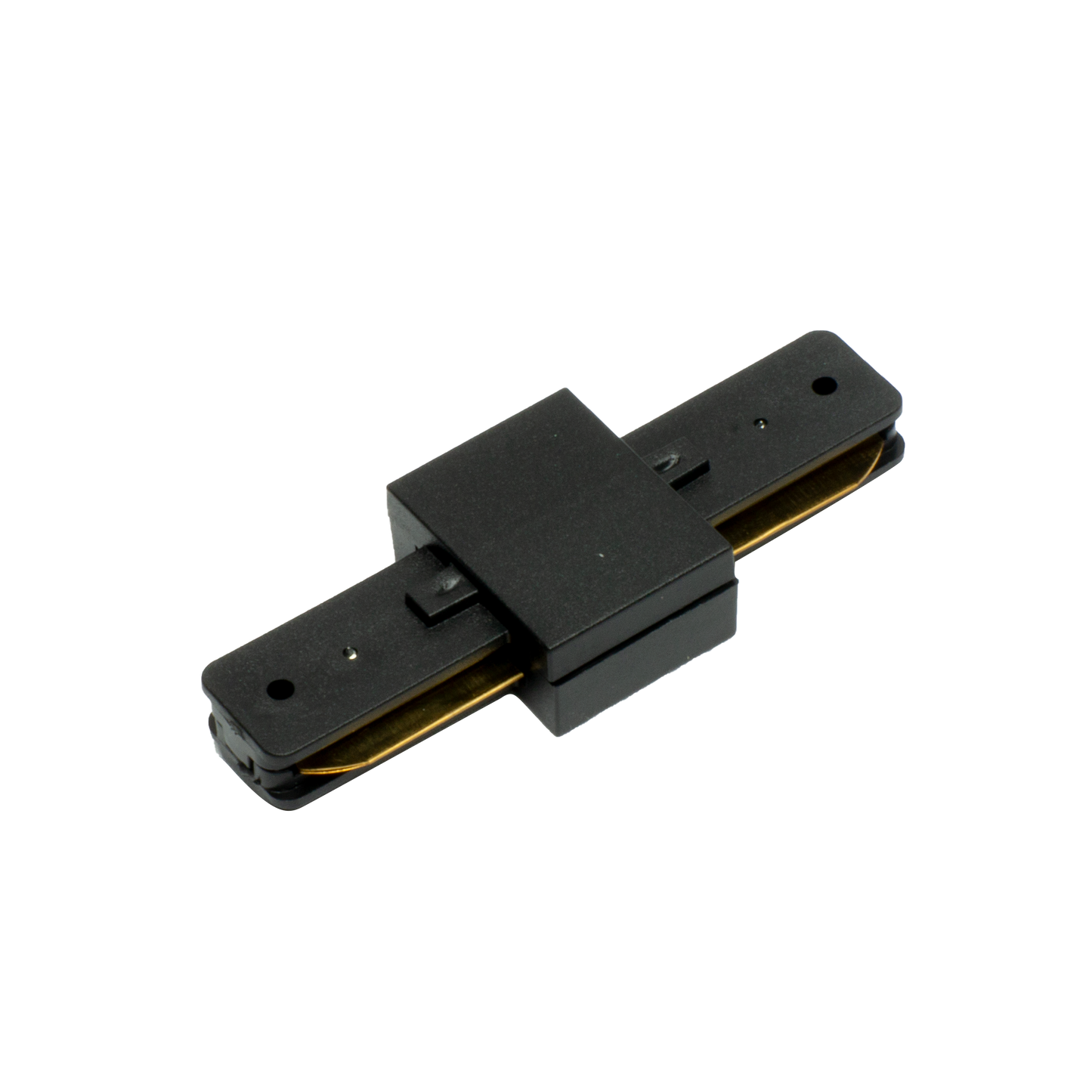 Conector Pindal fabricado en aluminio color negro para carril Fabrilamp