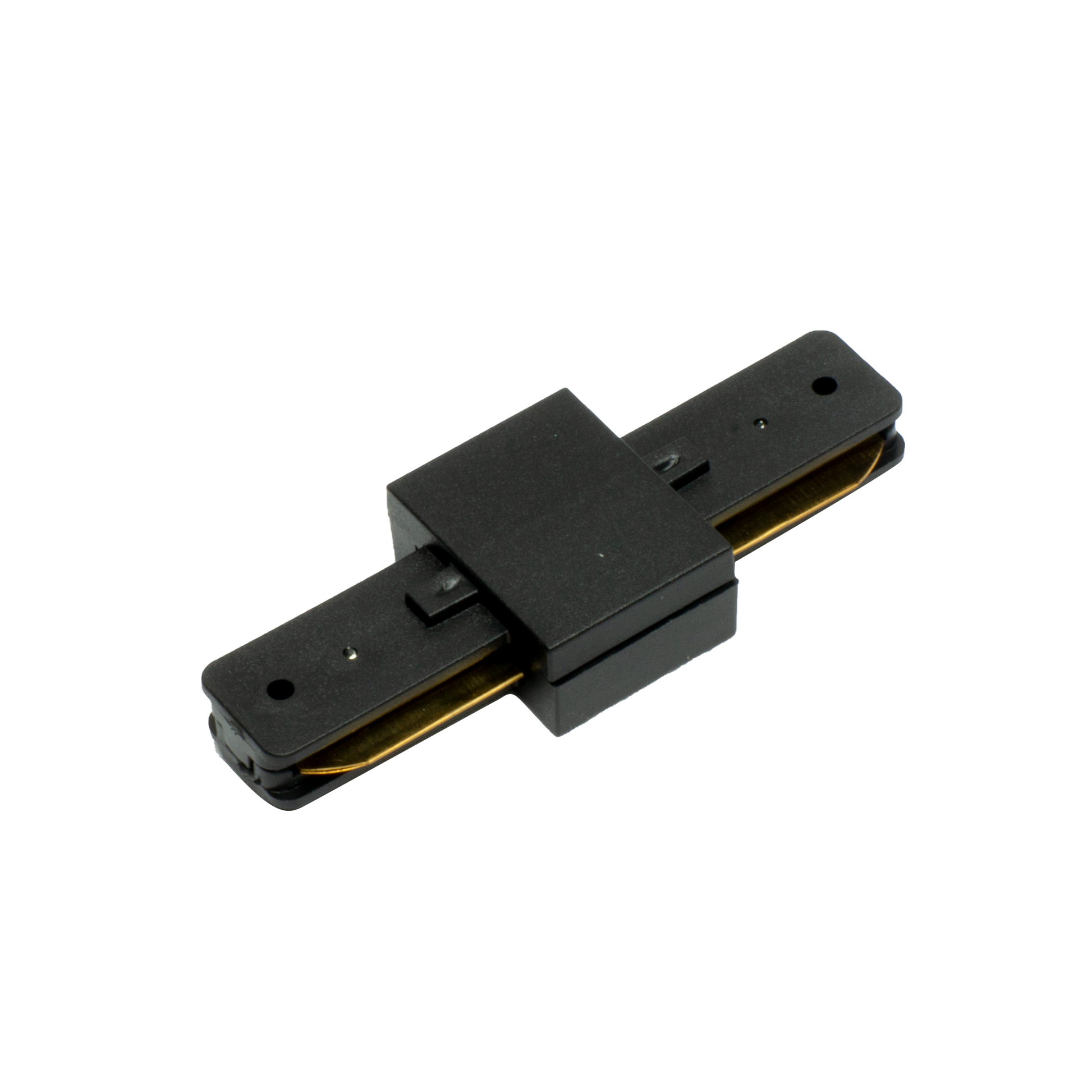 Conector Pindal fabricado en aluminio color negro para carril Fabrilamp