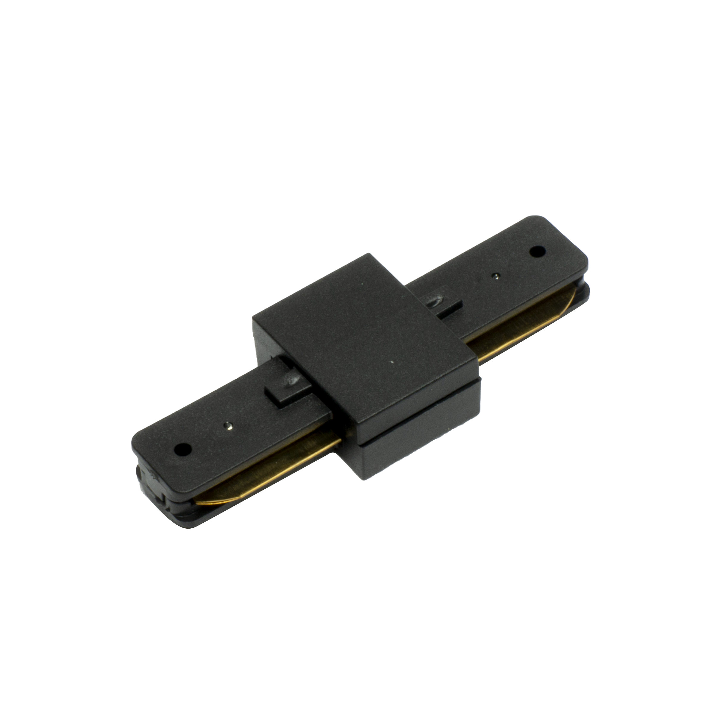 Conector Pindal fabricado en aluminio color negro para carril Fabrilamp