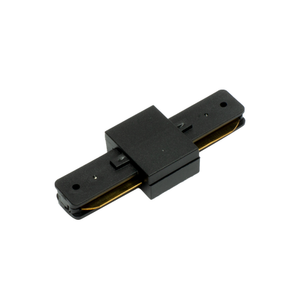Conector Pindal fabricado en aluminio color negro para carril Fabrilamp