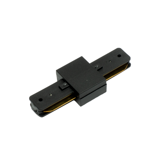 Conector Pindal fabricado en aluminio color negro para carril Fabrilamp