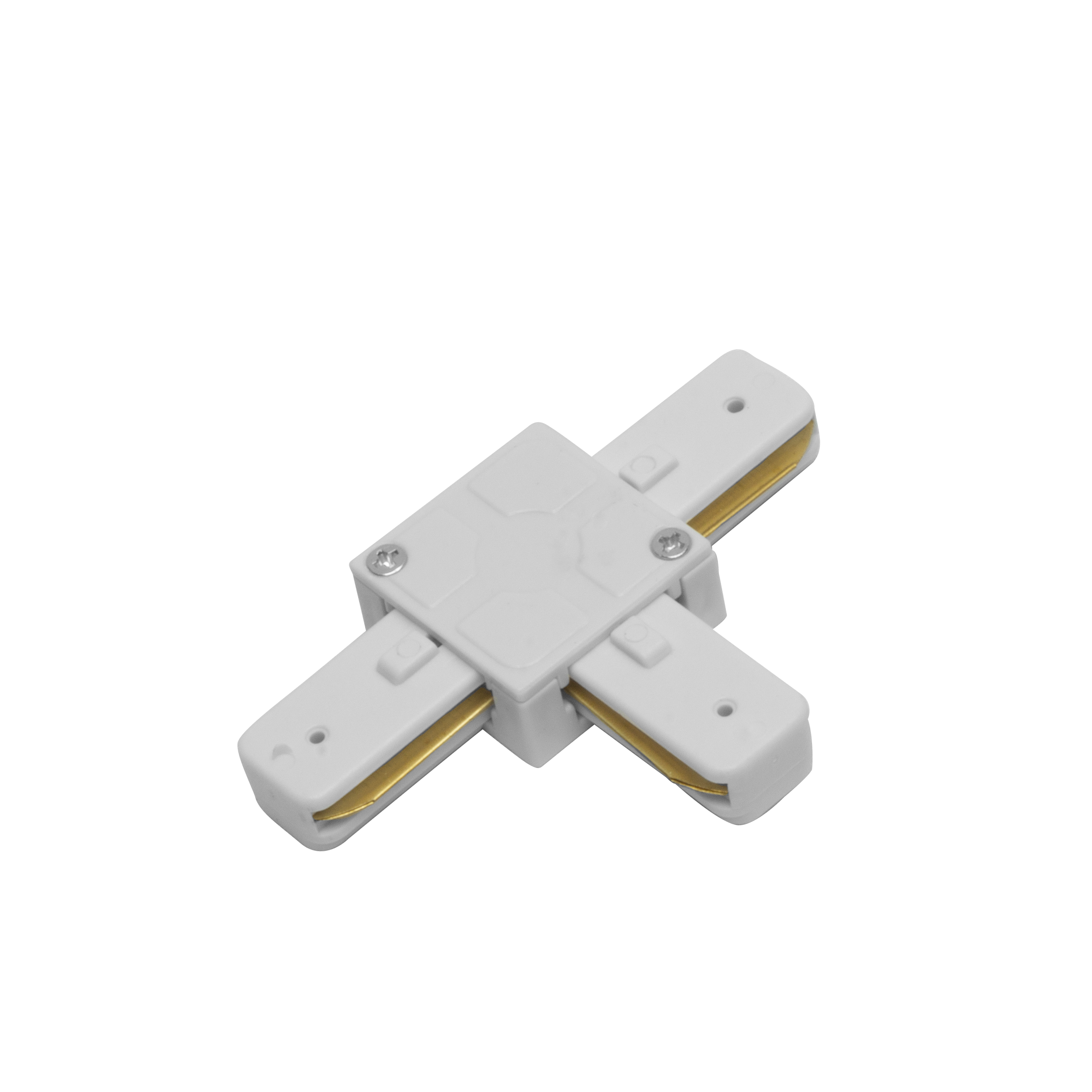 Conector PINDAL fabricado en aluminio color blanco para carril